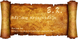 Bódog Krisztián névjegykártya